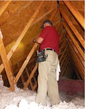 Inspecting Added Blown Insulation