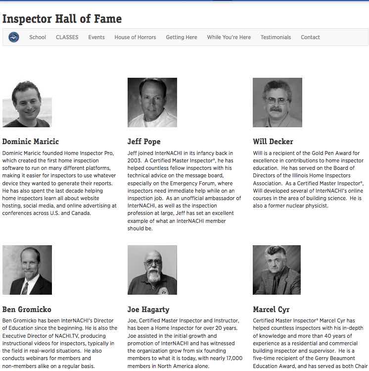 Click here for the Inspector Hall of Fame.