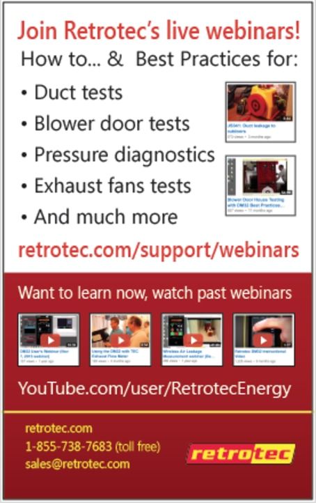 Retrotec Blower Doors & Duct Tests.