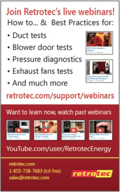Retrotec Blower Doors & Duct Tests.